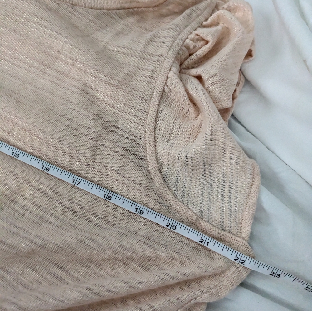 Banana Republic Linen Blend‎ Flutter Sleeve Top Womens XL Light Pink - Picture 5 of 6